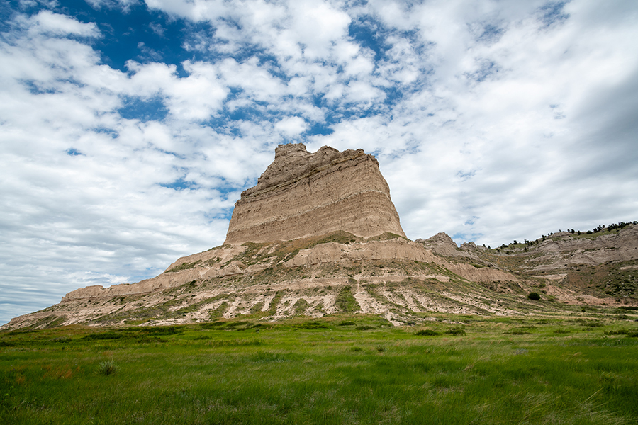 Eagle Rock – A feature often referred to as “Hell’s Gate” by early immigrants along the Mormon and Oregon Trails, Eagle Rock stands to the North of Mitchell pass at Scotts Bluff National Monument and is separated by a paved road from Sentinel Rock to the South. Photo: © Hawk Buckman